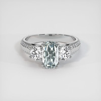 1.48 Ct. Grey Sapphire Ring, 18K White Gold 1