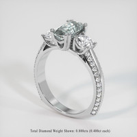 1.48 Ct. Grey Sapphire Ring, 18K White Gold 2