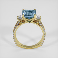 6.03 Ct. Greyish Blue Sapphire Ring, 14K Yellow Gold 3