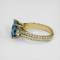 6.03 Ct. Greyish Blue Sapphire Ring, 14K Yellow Gold 4