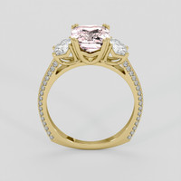 3.41 Ct. Peach Sapphire Ring, 14K Yellow Gold 3
