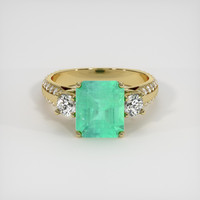 3.97 Ct. Emerald Ring, 18K Yellow Gold 1