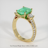 3.97 Ct. Emerald Ring, 18K Yellow Gold 2