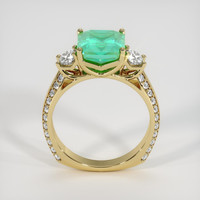 3.97 Ct. Emerald Ring, 18K Yellow Gold 3