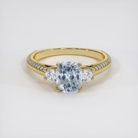 1.64 Ct. Greenish Blue Sapphire Ring, 18K Yellow Gold 1