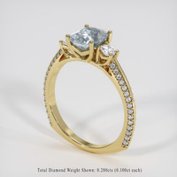 1.64 Ct. Greenish Blue Sapphire Ring, 18K Yellow Gold 2