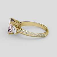 3.41 Ct. Peach Sapphire Ring, 18K Yellow Gold 4