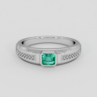 0.76 Ct. Emerald Ring, Platinum 950 1