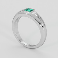 0.76 Ct. Emerald Ring, Platinum 950 2