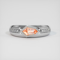 0.60 Ct. Peach Sapphire Ring, Platinum 950 1