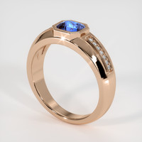 1.29 Ct. Blue Sapphire Ring, 14K Rose Gold 2