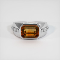 5.53 Ct. Orange Sapphire Ring, 14K White Gold 1