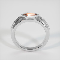 0.60 Ct. Peach Sapphire Ring, 18K White Gold 3