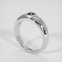 0.47 Ct. Bluish Green Sapphire Ring, 18K White Gold 2