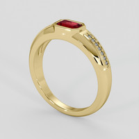 0.60 Ct. Ruby Ring, 18K Yellow Gold 2