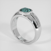 2.04 Ct. Greenish Blue Sapphire Ring, Platinum 950 2