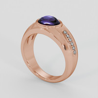 3.01 Ct. Bluish Purple Sapphire Ring, 14K Rose Gold 2