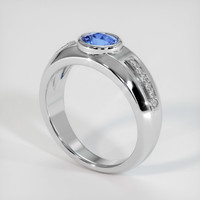 0.90 Ct. Blue Sapphire Ring, 10K White Gold 2