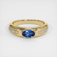 1.12 Ct. Blue Sapphire Ring, 10K Yellow Gold 1