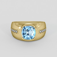 2.45 Ct. Sky Blue Topaz Ring, 14K Yellow Gold 1