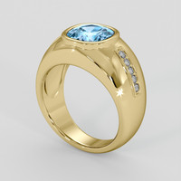 2.45 Ct. Sky Blue Topaz Ring, 14K Yellow Gold 2