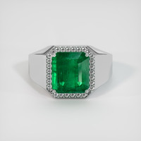 7.26 Ct. Emerald Ring, Platinum 950 1