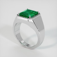 7.26 Ct. Emerald Ring, Platinum 950 2