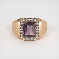 2.77 Ct. Pinkish Brown Sapphire Ring, 14K Rose Gold 1