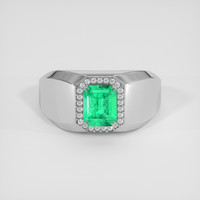 1.06 Ct. Emerald Ring, 18K White Gold 1