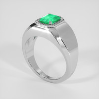 1.06 Ct. Emerald Ring, 18K White Gold 2
