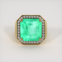 14.98 Ct. Emerald Ring, 18K Yellow Gold 1