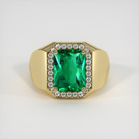 3.43 Ct. Emerald Ring, 18K Yellow Gold 1