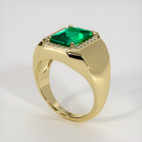 3.43 Ct. Emerald Ring, 18K Yellow Gold 2