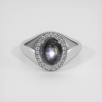 2.28 Ct. Black Sapphire Ring, Platinum 950 1