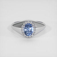 0.75 Ct. Blue Sapphire Ring, Silver 1