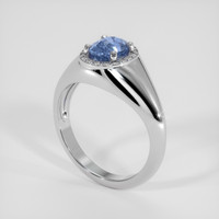 0.75 Ct. Blue Sapphire Ring, Silver 2
