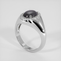 2.28 Ct. Black Sapphire Ring, 14K White Gold 2