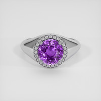 3.09 Ct. Purple Sapphire Ring, 18K White Gold 1