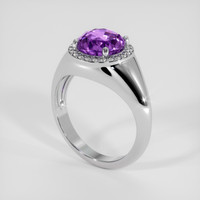 3.09 Ct. Purple Sapphire Ring, 18K White Gold 2