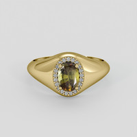 1.11 Ct. Greenish Brown Andalusite Ring, 14K Yellow Gold 1