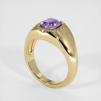 0.83 Ct. Purple Sapphire Ring, 14K Yellow Gold 2