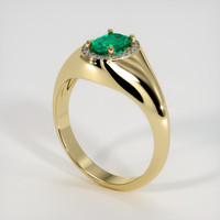 1.19 Ct. Emerald Ring, 18K Yellow Gold 2