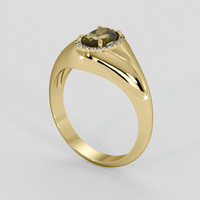 1.11 Ct. Greenish Brown Andalusite Ring, 18K Yellow Gold 2