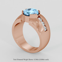 2.45 Ct. Sky Blue Topaz Ring, 18K Rose Gold 2
