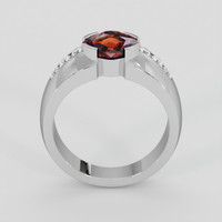 3.22 Ct. Reddish Orange Hessonite Garnet Ring, Silver 3
