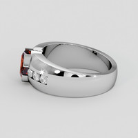 3.22 Ct. Reddish Orange Hessonite Garnet Ring, Silver 4