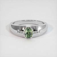 1.37 Ct. Green Sapphire Ring, 10K White Gold 1