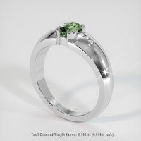 1.37 Ct. Green Sapphire Ring, 10K White Gold 2