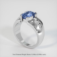 5.70 Ct. Sapphire Ring, 14K White Gold 2