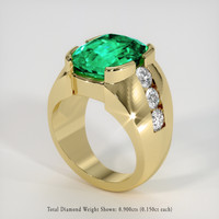 6.14 Ct. Emerald Ring, 18K Yellow Gold 2
